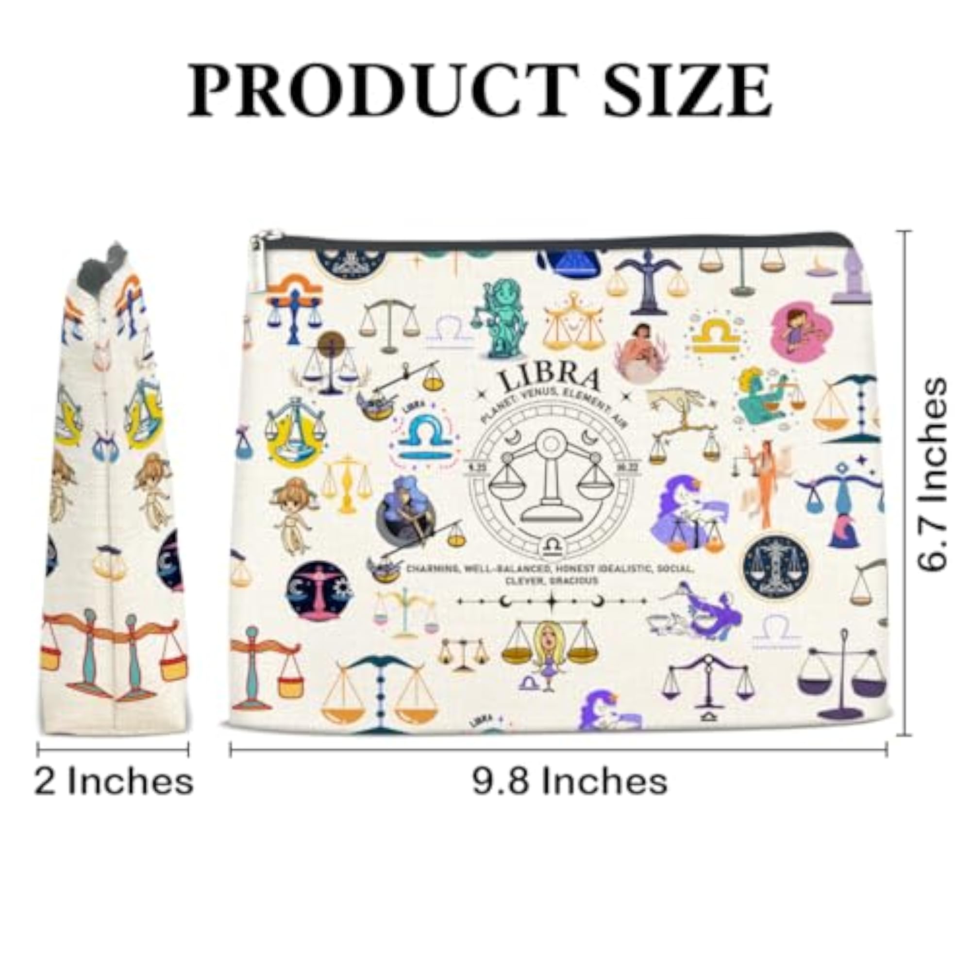 Libra Zodiac Cosmetic Bag for Makeup Lovers